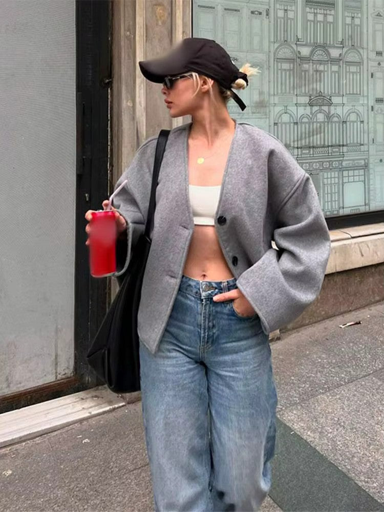 Oversized Jas | Vintage | Losse Jas | Herfstjas | Vrouwenjas-Boetiek Moda