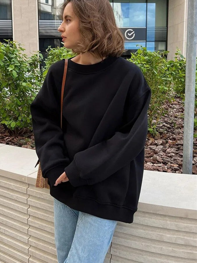 Oversized Sweatshirt | Ronde Hals | Pullover | Oversized Trui | Dameskleding-Boetiek Moda