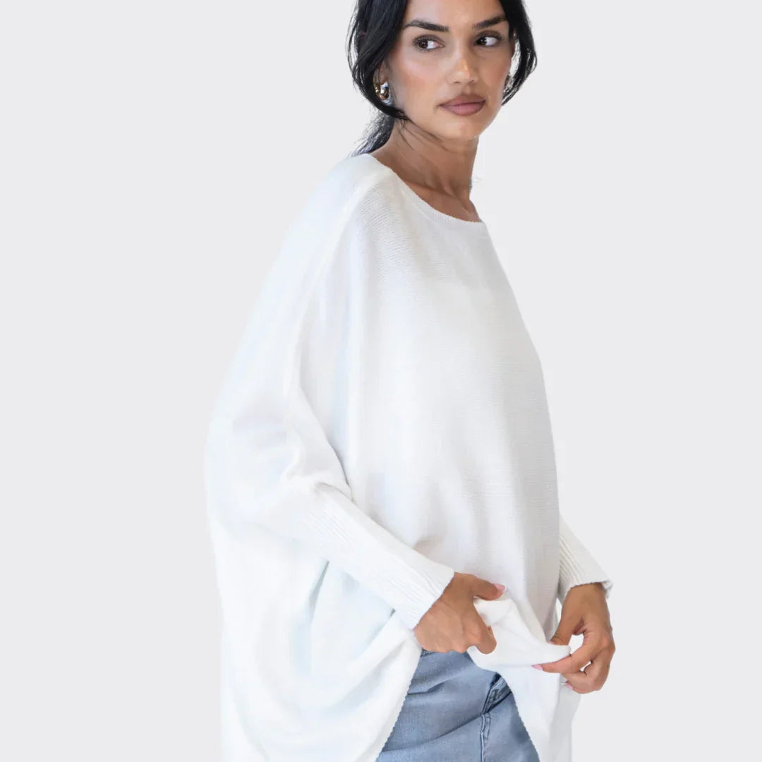 Oversized Trui | Batwing | Boothals | Pullover | Vrouwenbreiwerk-Boetiek Moda