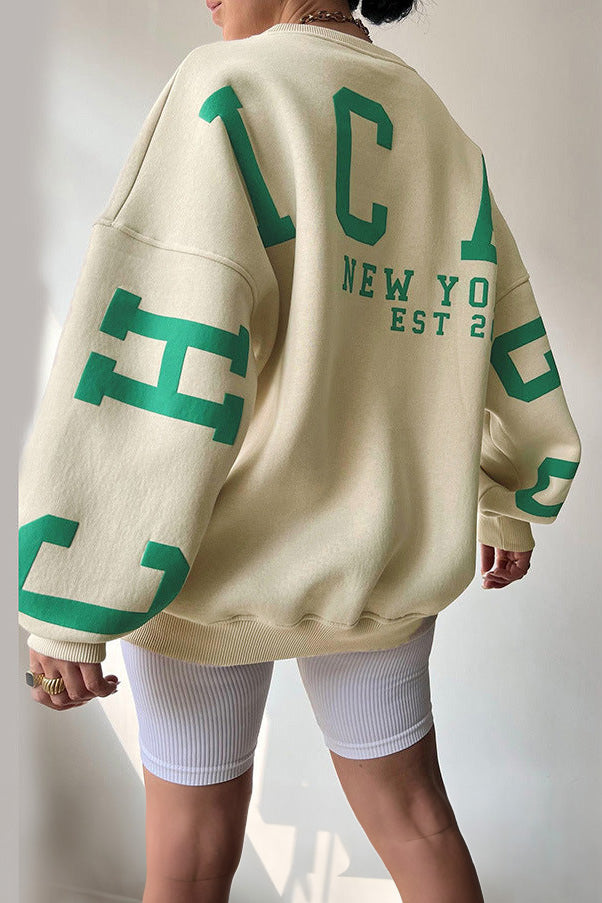 Oversized Trui - Comfortabel oversized sweatshirt met ronde hals voor dames-Boetiek Moda