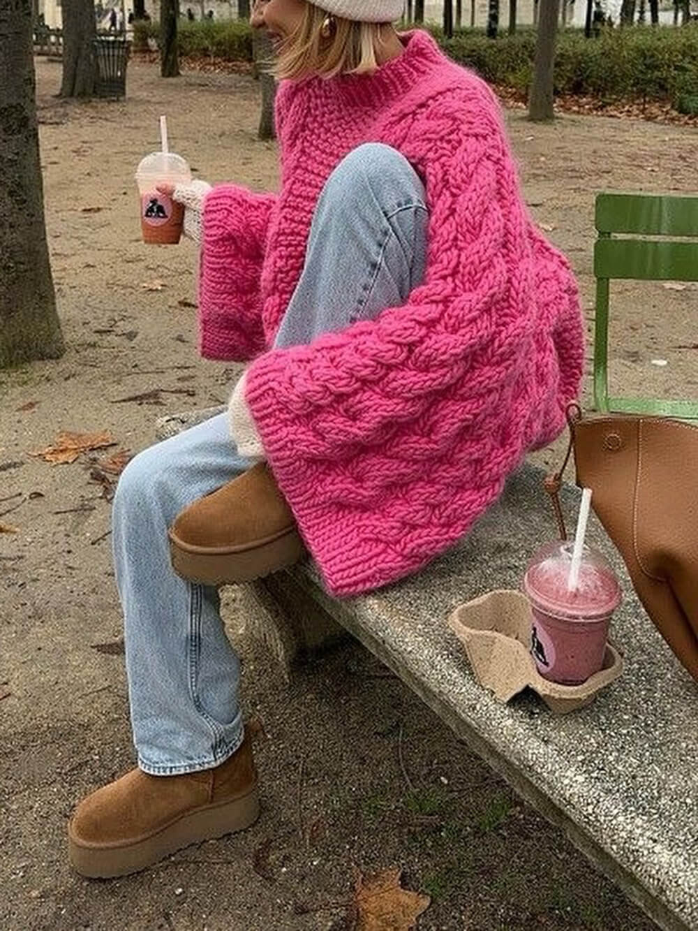 Oversized Trui - Grof - Kabel - Gebreide Trui - Damestrui-Boetiek Moda