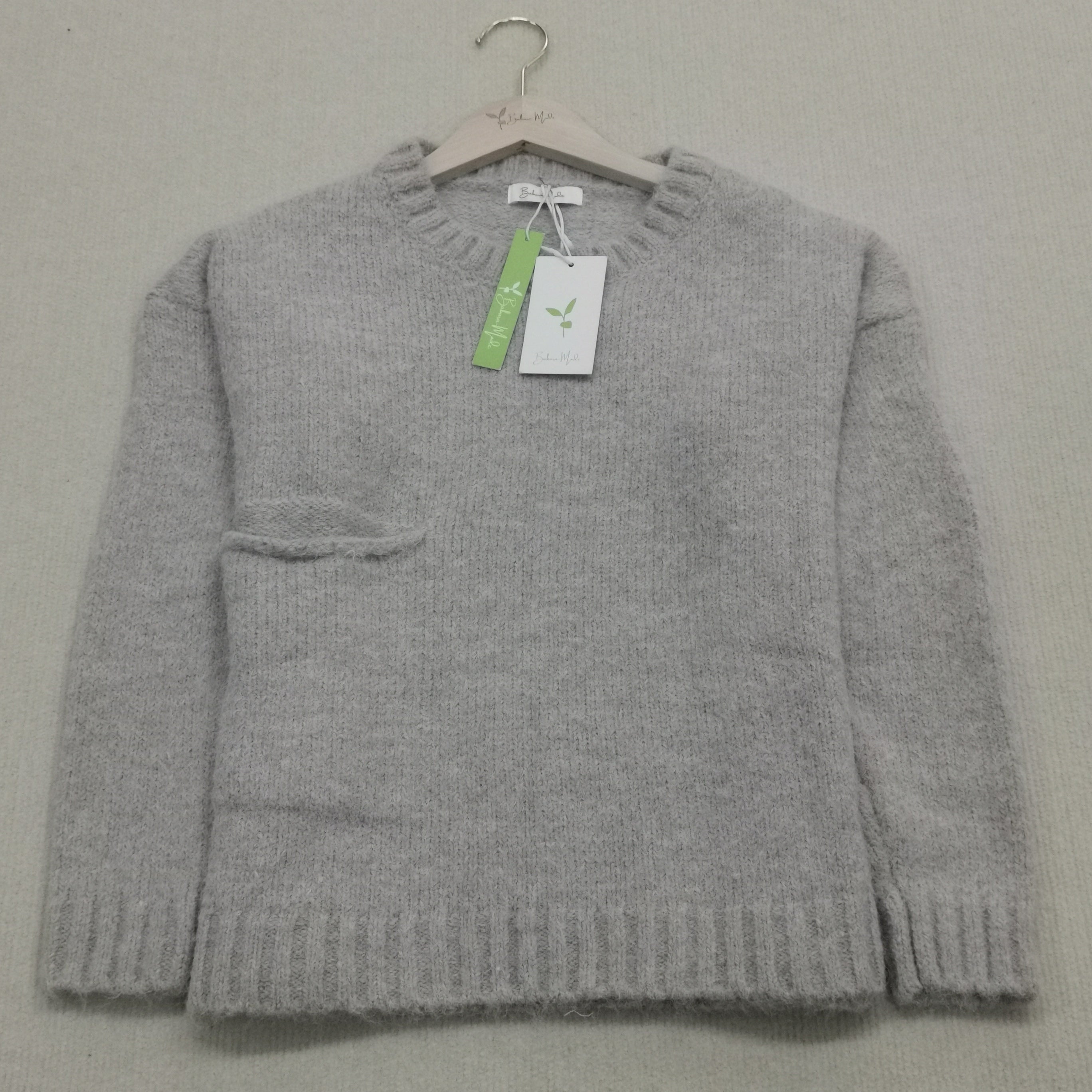 Oversized Trui - Lichtgrijze Loose Fit Grofgebreide Trui voor dames-Boetiek Moda