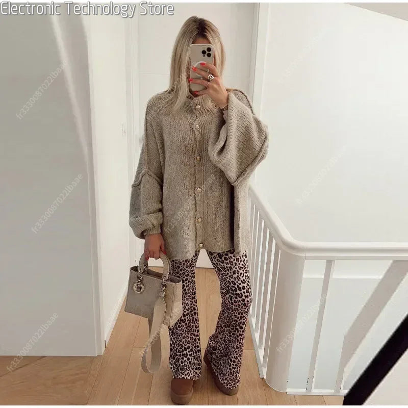 Oversized Vest - Button-Up - Grof - Gebreid vest - Damesvest-Boetiek Moda