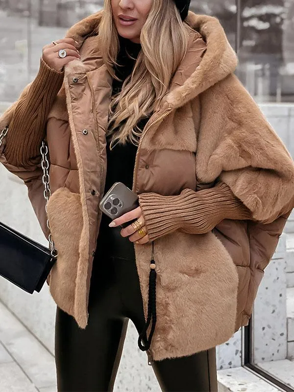 Oversized Winterjas | Nepbont | Pufferjas | Winterjas voor dames-Boetiek Moda