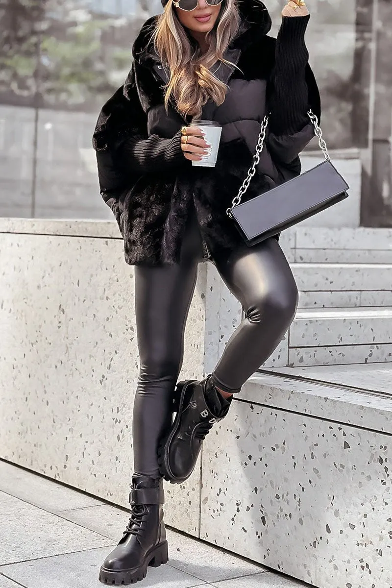 Oversized Winterjas | Nepbont | Pufferjas | Winterjas voor dames-Boetiek Moda