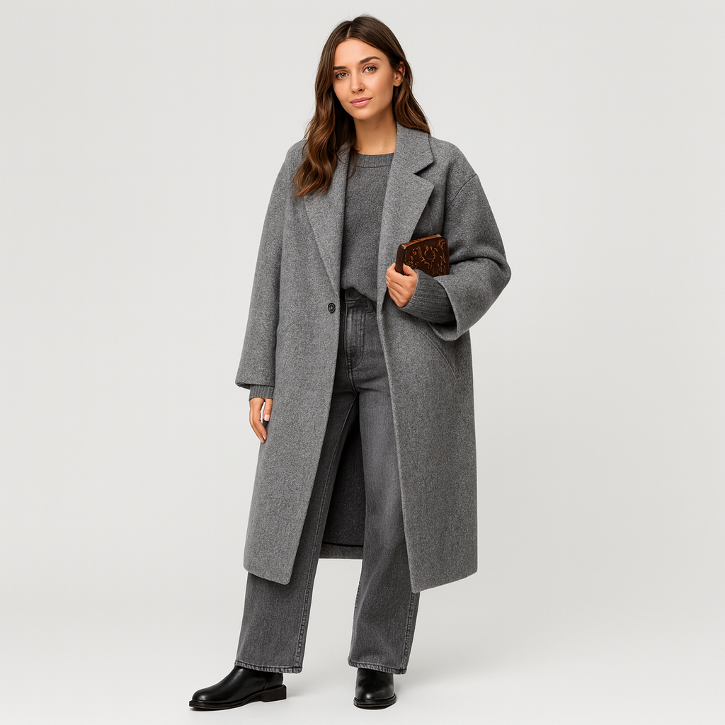 Oversized Wollen Jas | Lang | Relaxed fit | Wintertrenchcoat | Winterjas voor dames-Boetiek Moda
