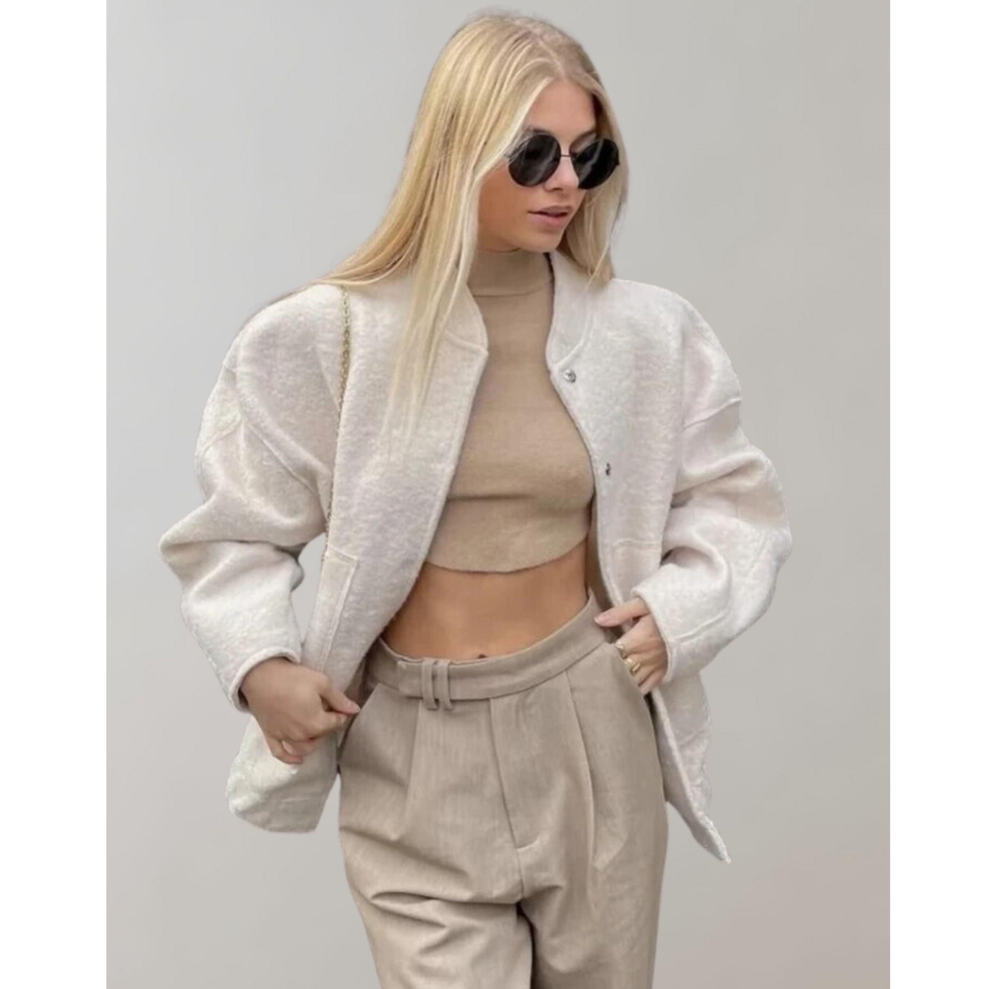 Oversized bomberjack | Button-Up | Zakken | Oversized Jack | Damesjas-Boetiek Moda