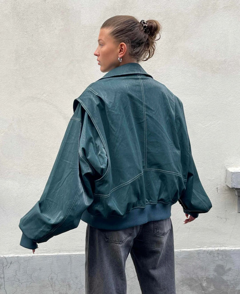 Oversized bomberjack - Dames Bomberjack met rits voor de herfst-Boetiek Moda