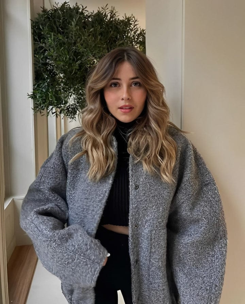 Oversized jas - Bomberjack van wolmix voor dames voor herfst en winter-Boetiek Moda