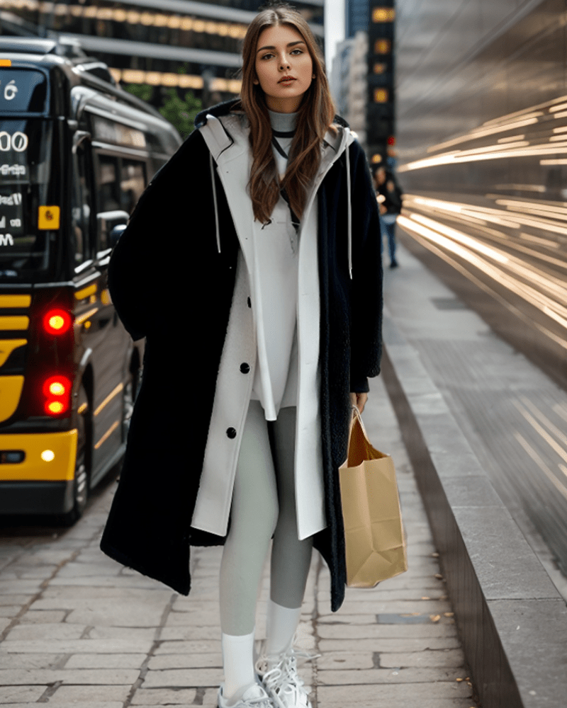 Oversizedmantel - Met capuchon - Lang - Sherpa jas - Winterjas voor dames-Boetiek Moda