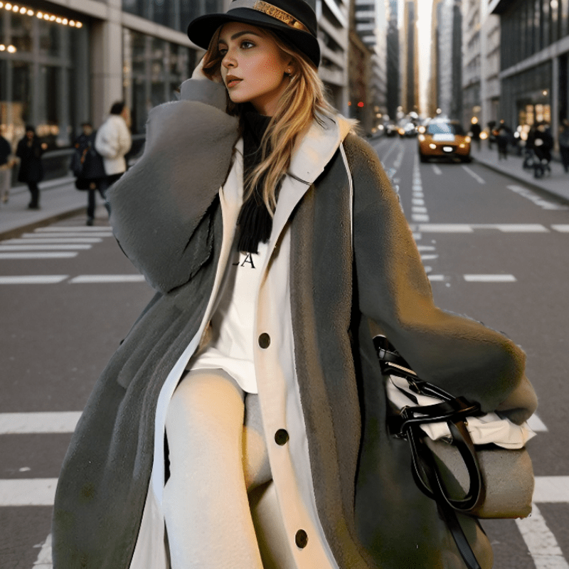 Oversizedmantel - Met capuchon - Lang - Sherpa jas - Winterjas voor dames-Boetiek Moda