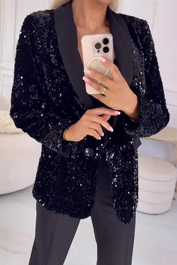 Paillettenblazer | Feest | Glitter | Glitterblazer | Damesblazer-Boetiek Moda