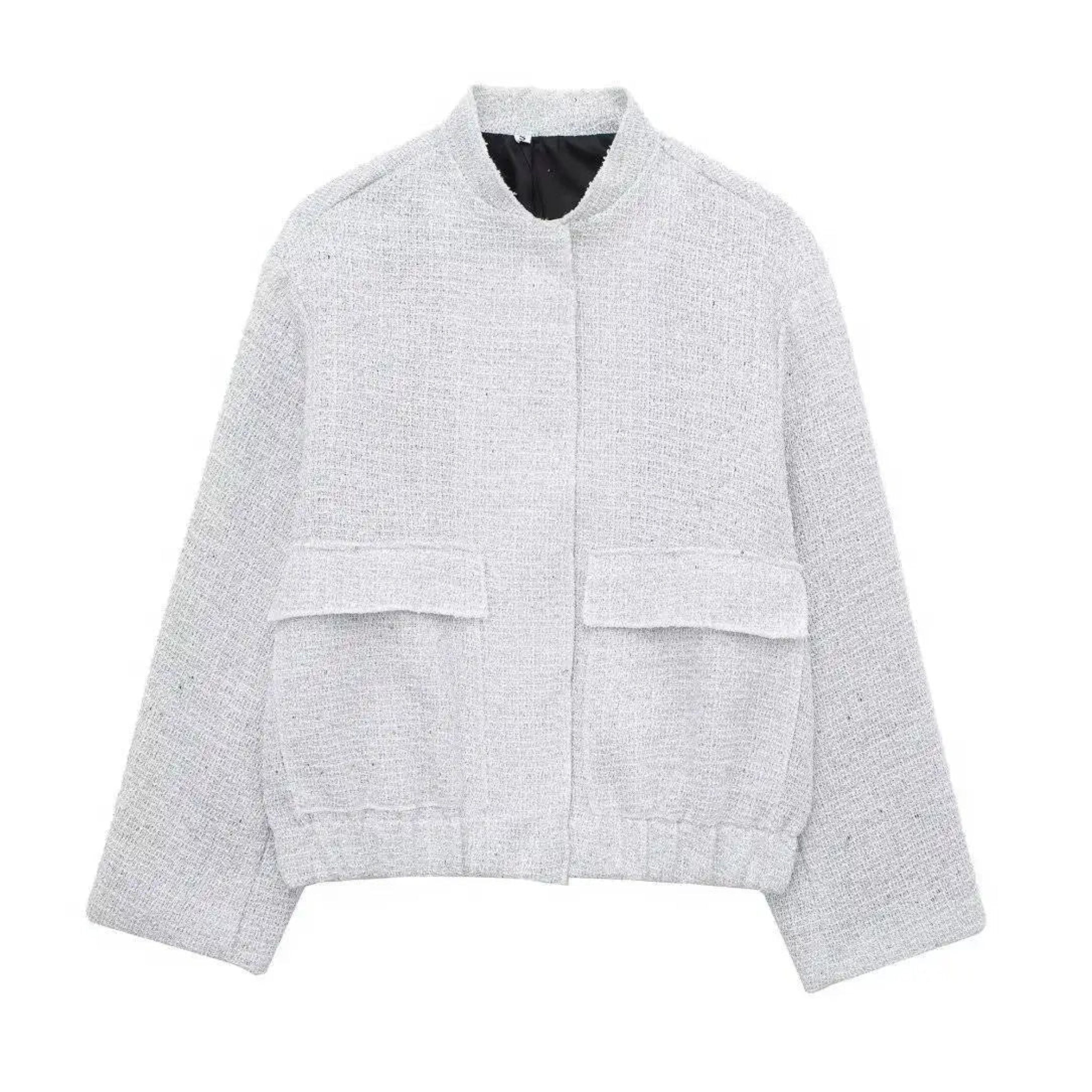 Paillettenjasje - Losvallend bomberjack voor dames met glitters-Boetiek Moda