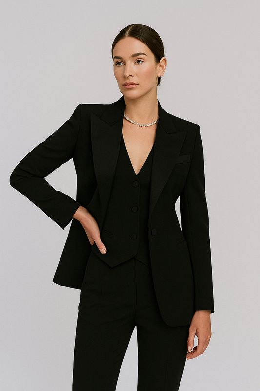 Pakset - Dames 3-delige set bestaande uit blazer, vest en broek-Boetiek Moda