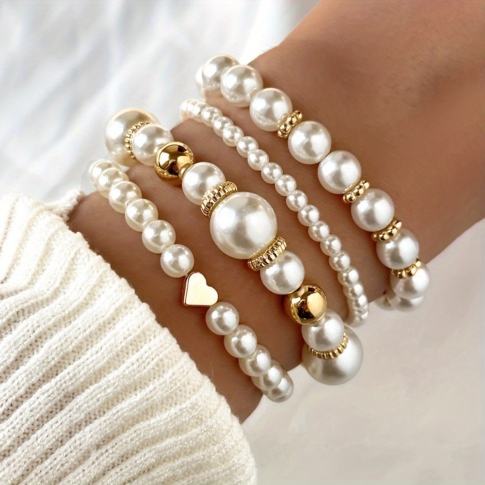 Parelarmband - Elegante gouden en parelarmband voor dames-Boetiek Moda