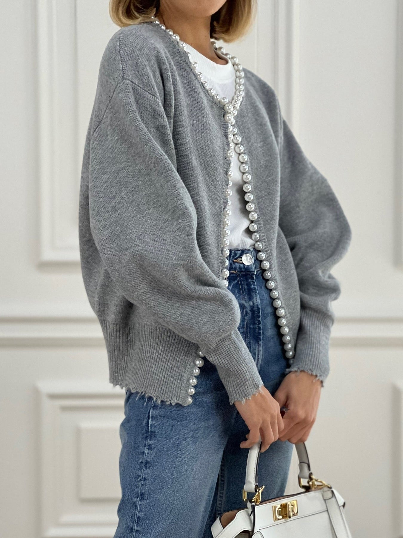 Parelvest - Stijlvol - Oversized - Gebreid vest - Damesvest-Boetiek Moda