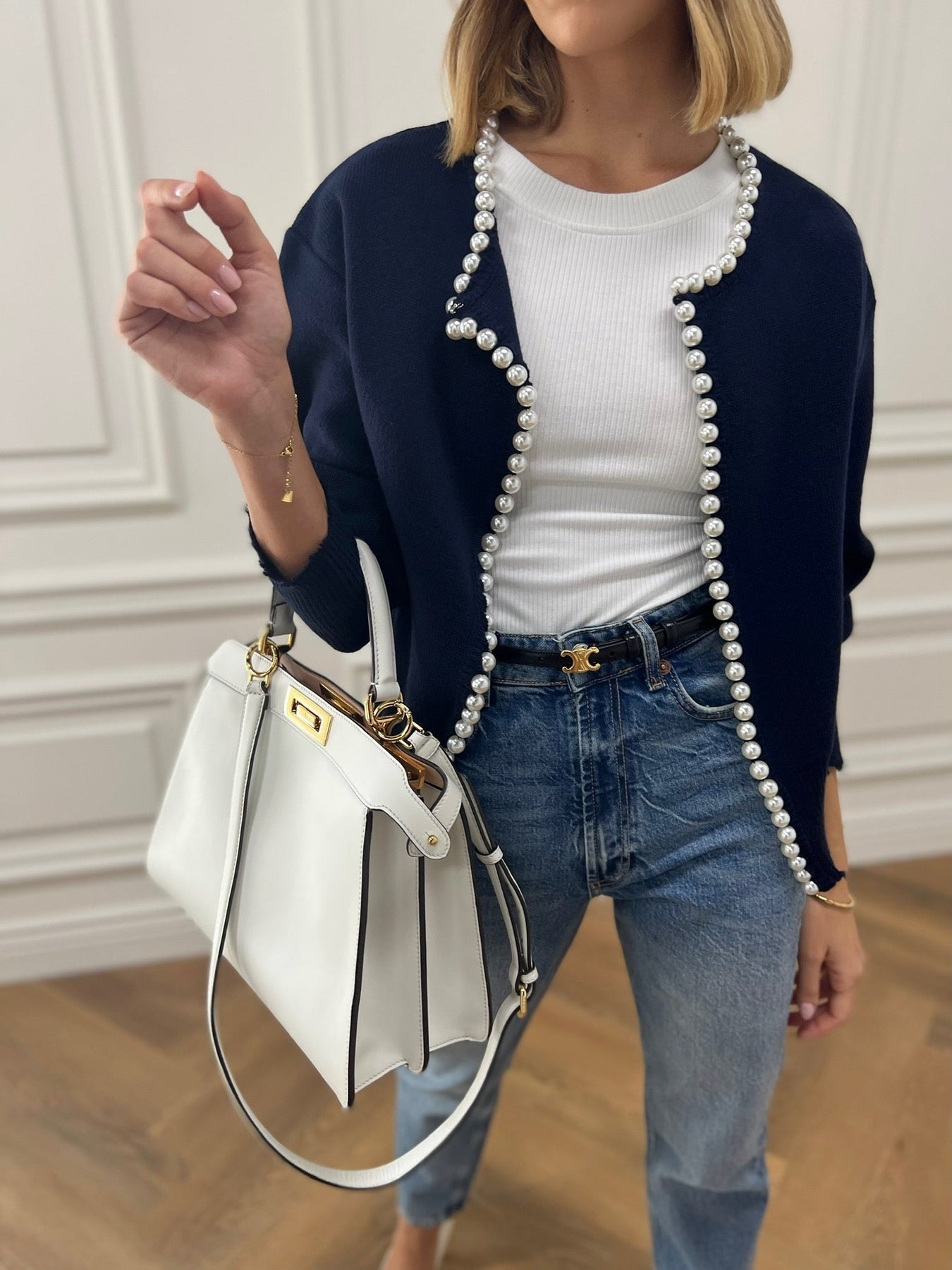 Parelvest - Stijlvol - Oversized - Gebreid vest - Damesvest-Boetiek Moda
