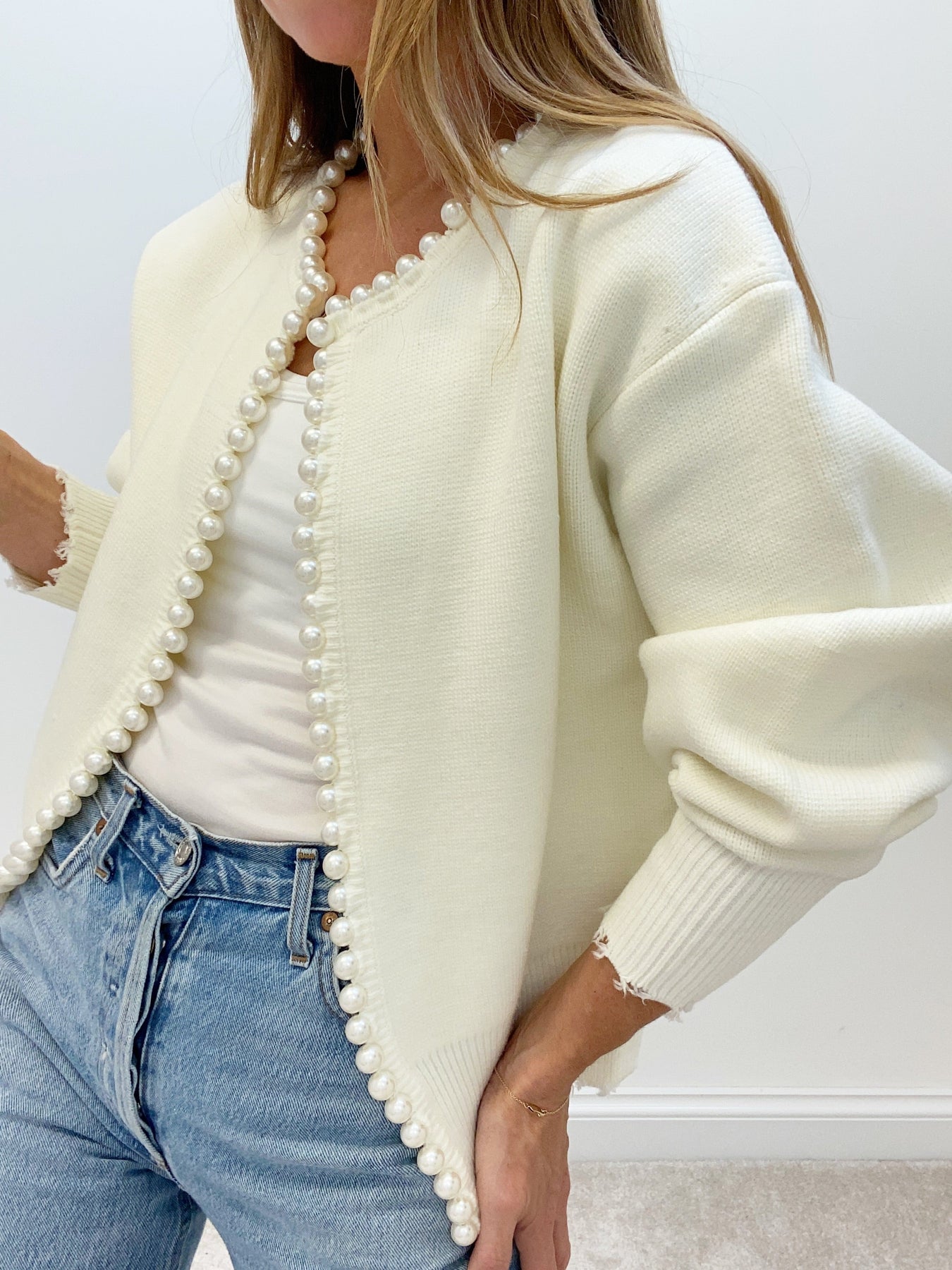 Parelvest - Stijlvol - Oversized - Gebreid vest - Damesvest-Boetiek Moda