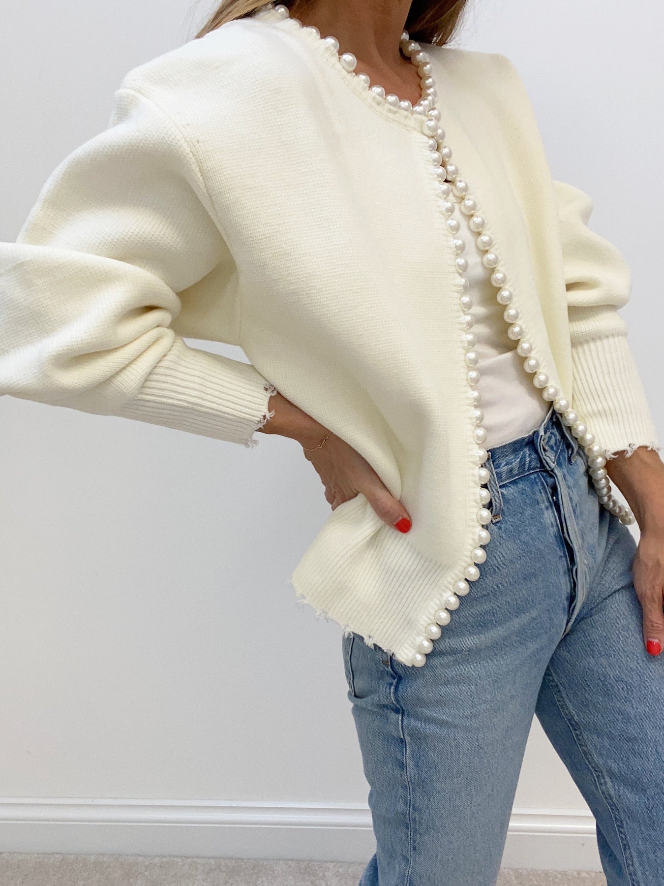 Parelvest - Stijlvol - Oversized - Gebreid vest - Damesvest-Boetiek Moda
