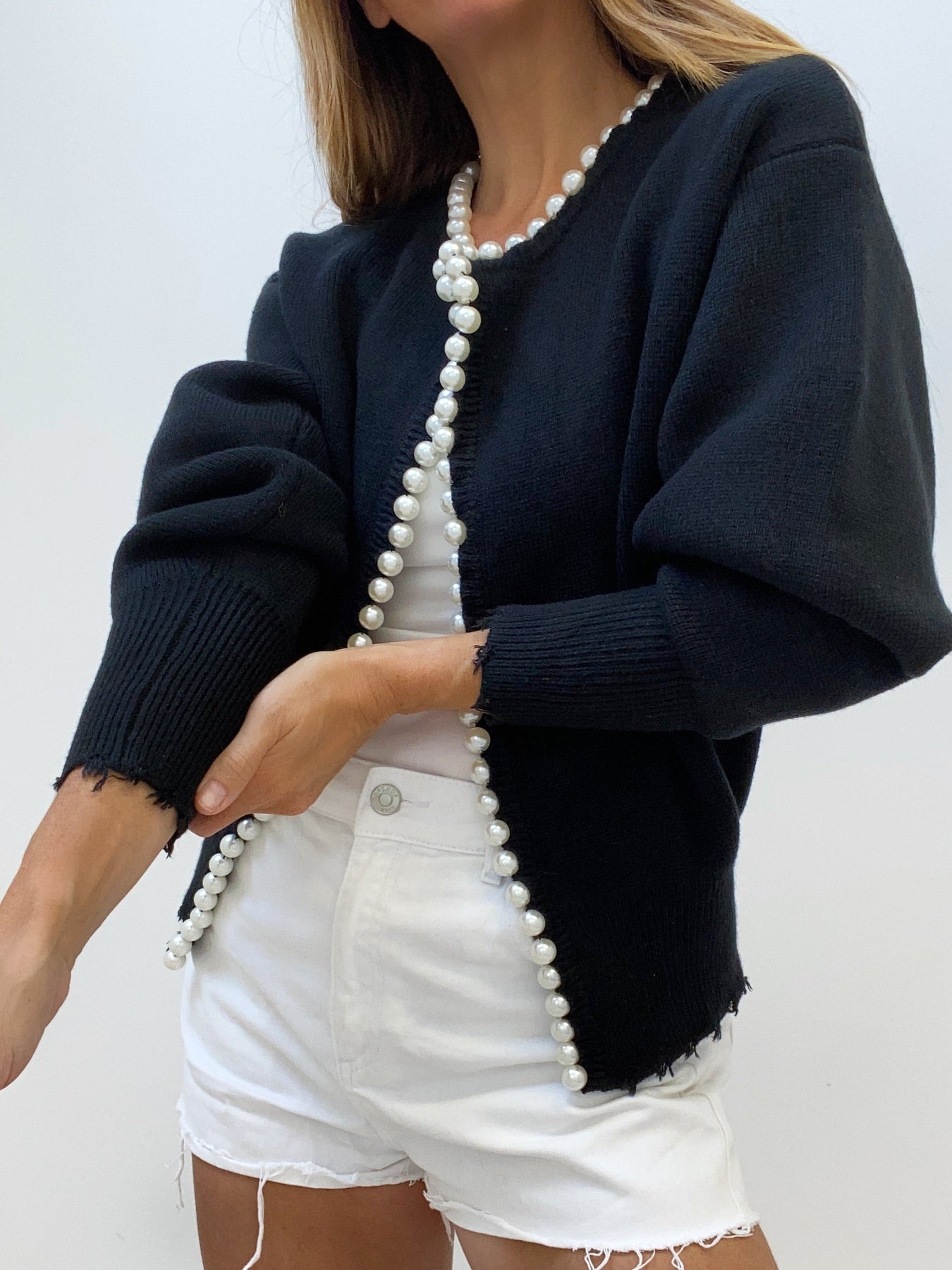Parelvest - Stijlvol - Oversized - Gebreid vest - Damesvest-Boetiek Moda