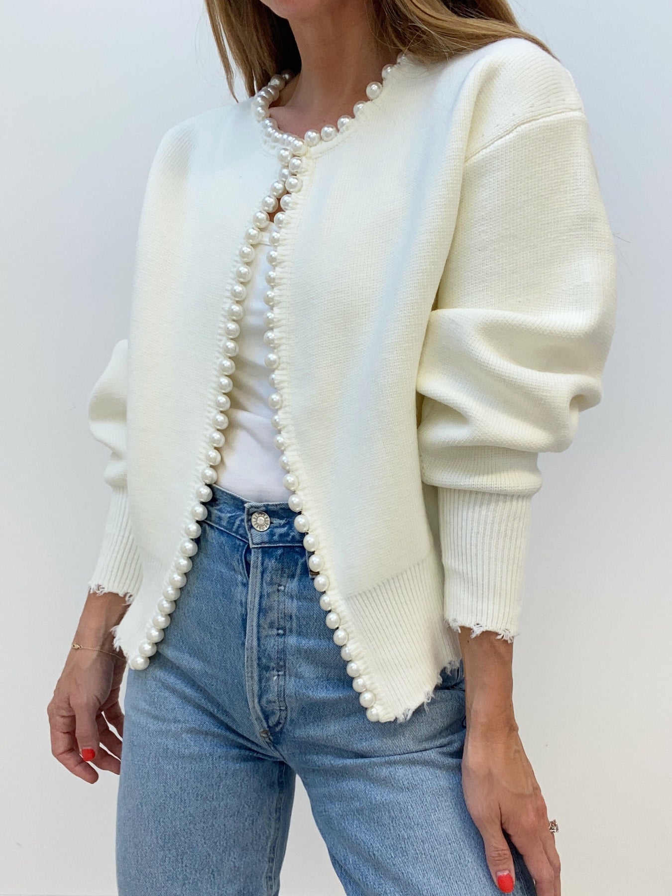 Parelvest - Stijlvol - Oversized - Gebreid vest - Damesvest-Boetiek Moda
