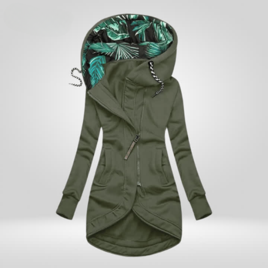 Parka Jas - Dames Halflange Capuchon Jas met Ritssluiting voor de Herfst-Boetiek Moda