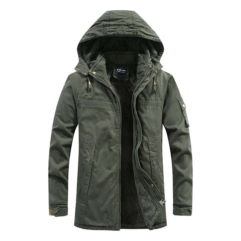 Parka Jas - Heren fleece gevoerde winterjas met capuchon-Boetiek Moda