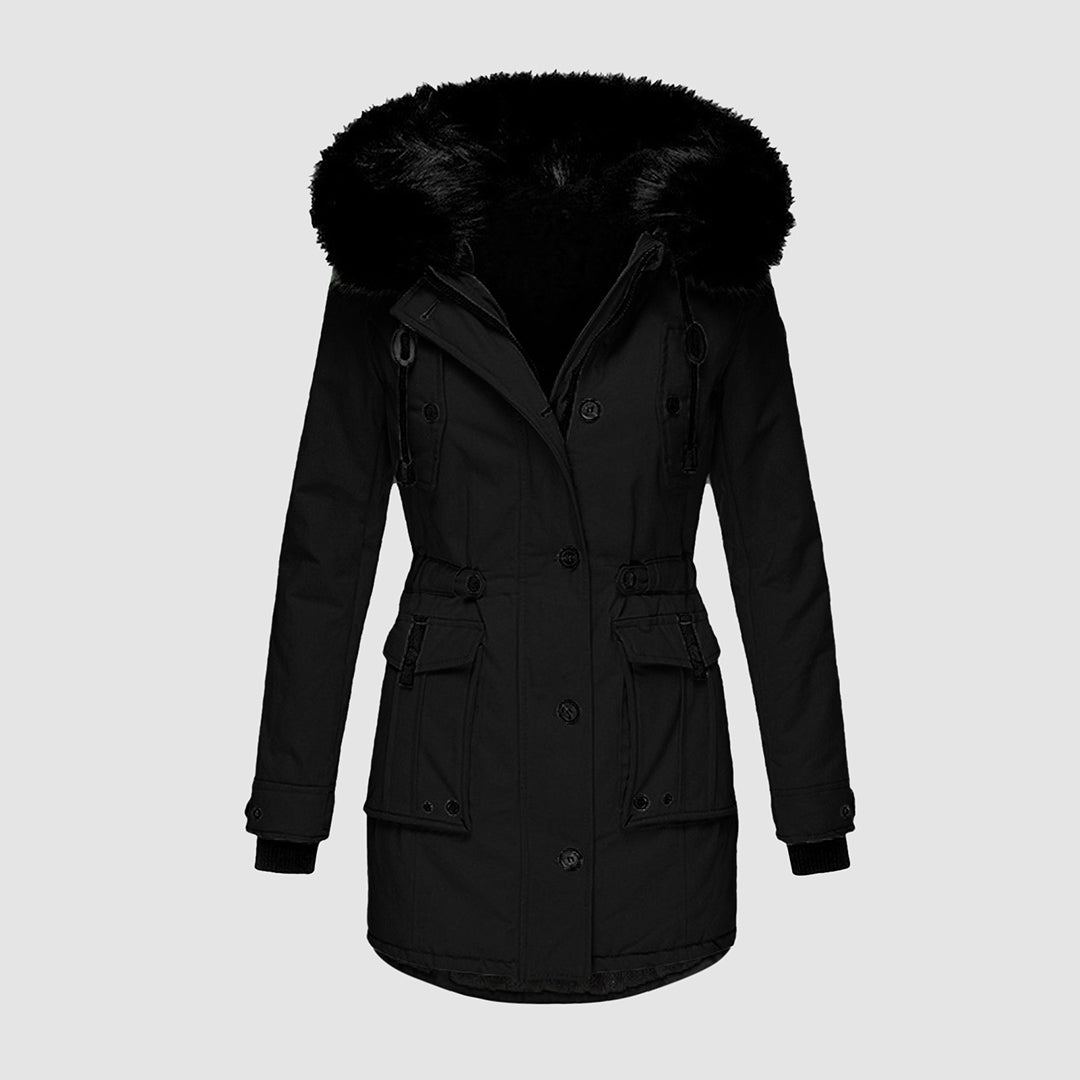 Parka jas - Warme winterjas met capuchon en bontvoering voor dames-Boetiek Moda