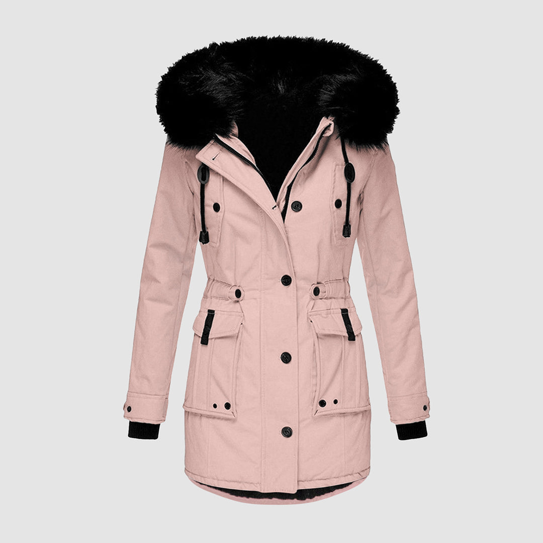 Parka jas - Warme winterjas met capuchon en bontvoering voor dames-Boetiek Moda