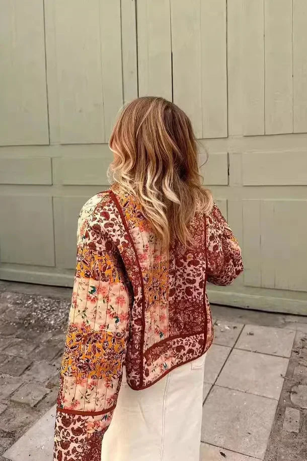 Patchwork Jas | Bloemen | Lichtgewicht | Qulted Jas | Vrouwenjas-Boetiek Moda