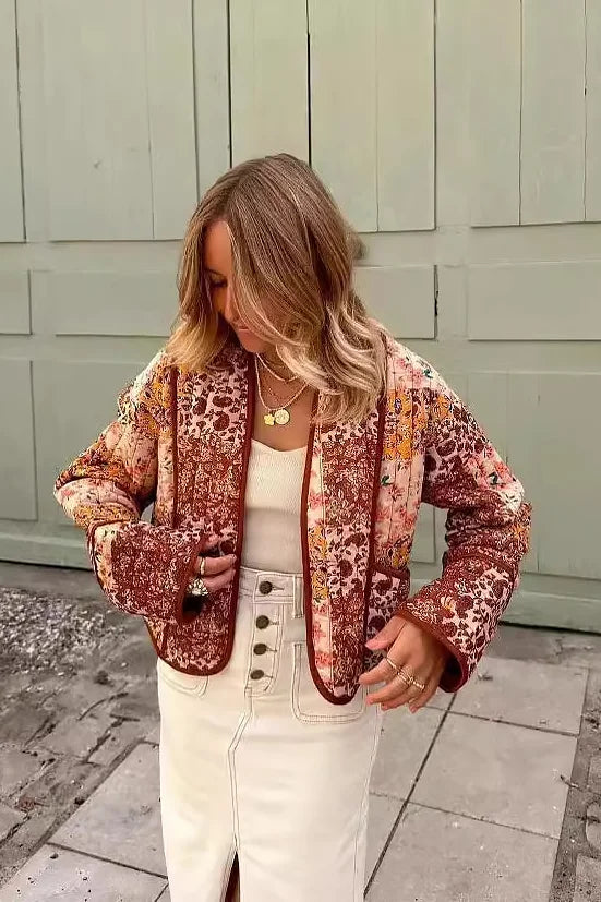 Patchwork Jas | Bloemen | Lichtgewicht | Qulted Jas | Vrouwenjas-Boetiek Moda