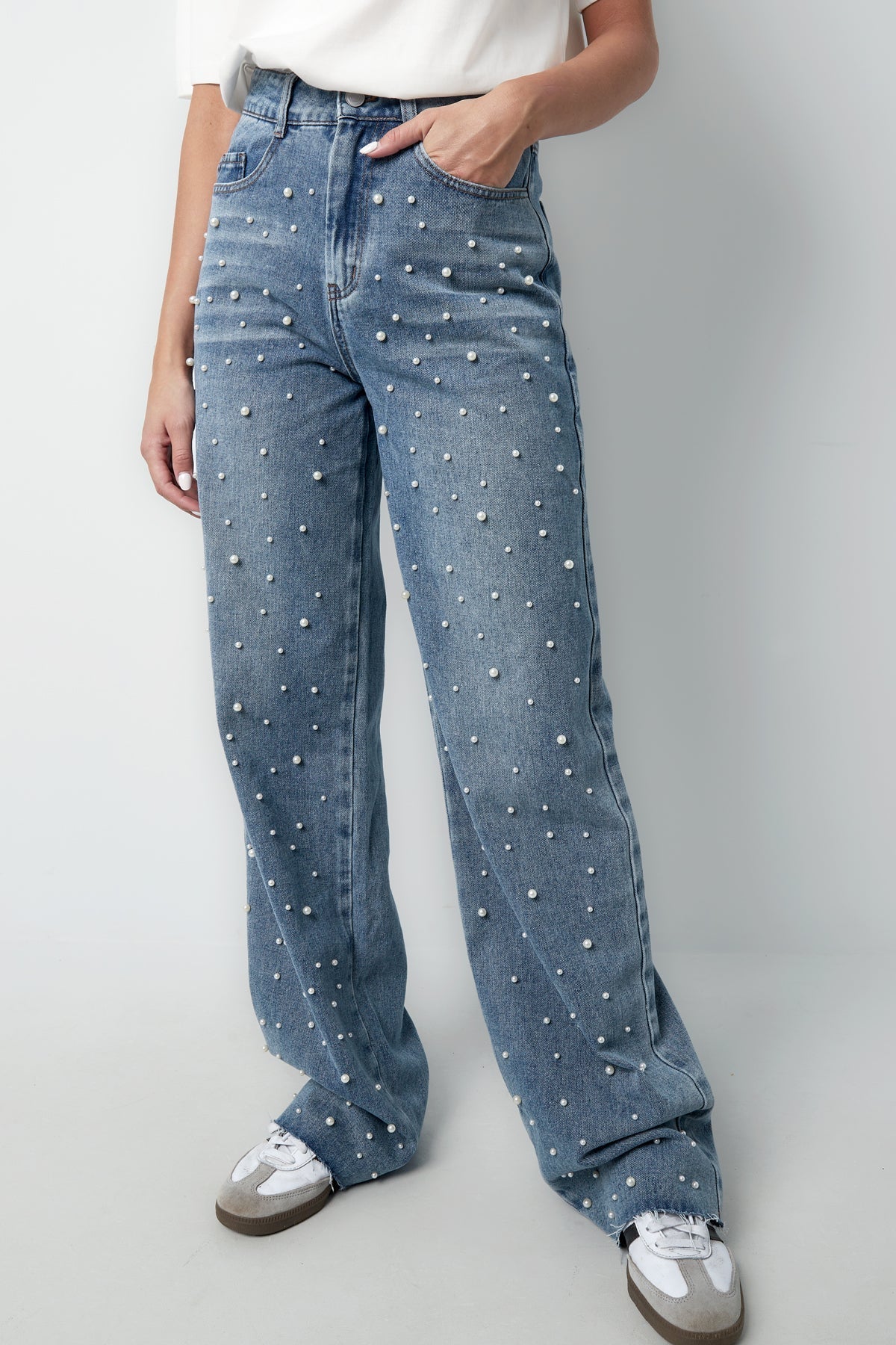 Pearl jeans | Rechte pijp | Denim | Losse jeans | Damesjeans-Boetiek Moda