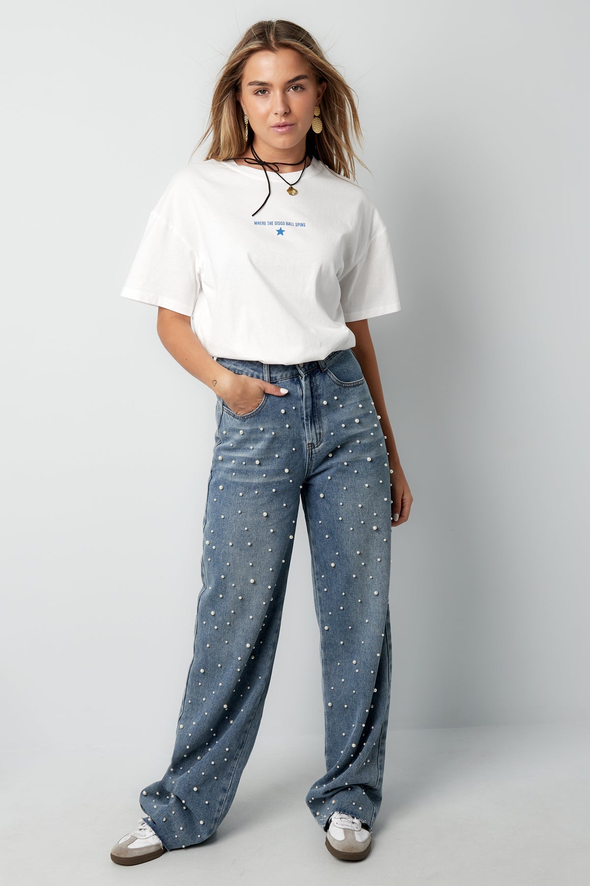 Pearl jeans | Rechte pijp | Denim | Losse jeans | Damesjeans-Boetiek Moda