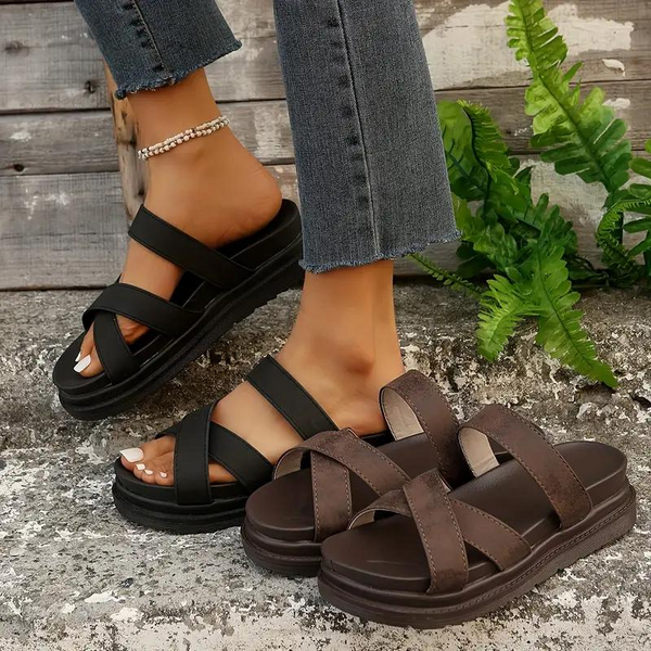 Platform Sandalen, Orthopedisch, Slip On, Slides, Zomerschoenen-Boetiek Moda