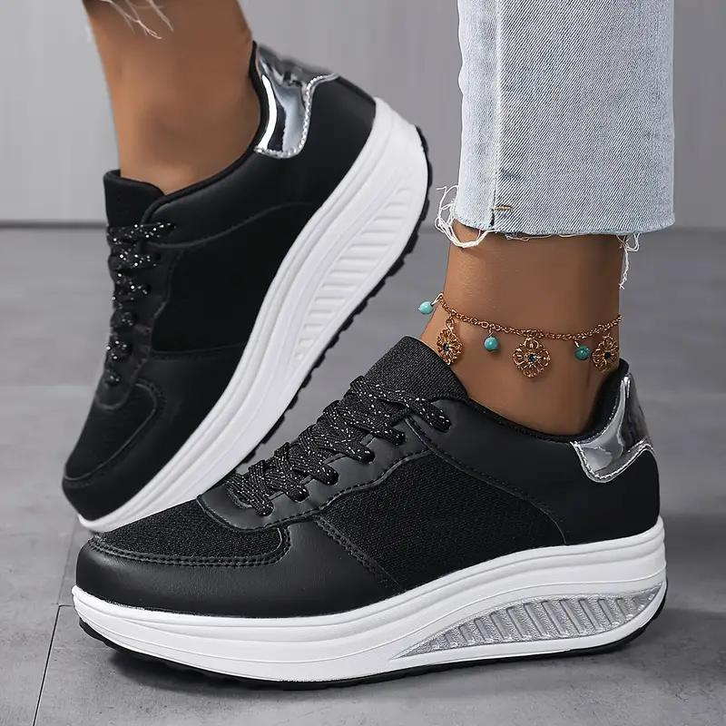 Platform Sneakers, Comfortabel, Veterschoenen, Damesschoenen, Mesh Sneakers-Boetiek Moda