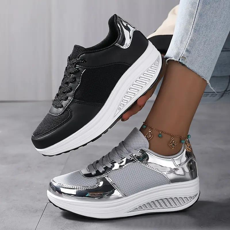 Platform Sneakers, Comfortabel, Veterschoenen, Damesschoenen, Mesh Sneakers-Boetiek Moda