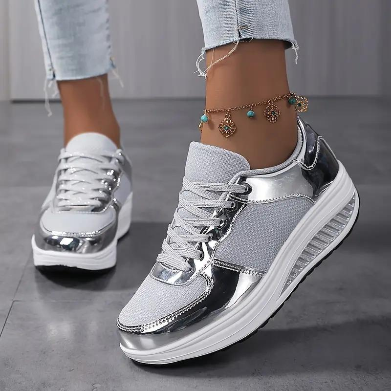 Platform Sneakers, Comfortabel, Veterschoenen, Damesschoenen, Mesh Sneakers-Boetiek Moda