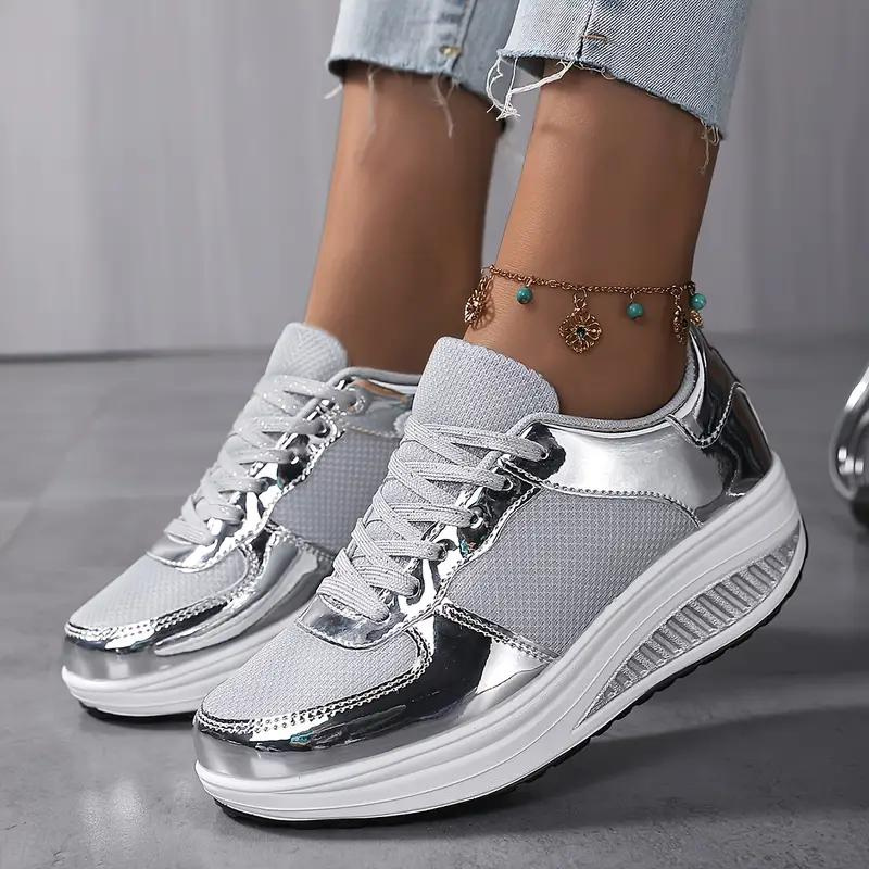 Platform Sneakers, Comfortabel, Veterschoenen, Damesschoenen, Mesh Sneakers-Boetiek Moda