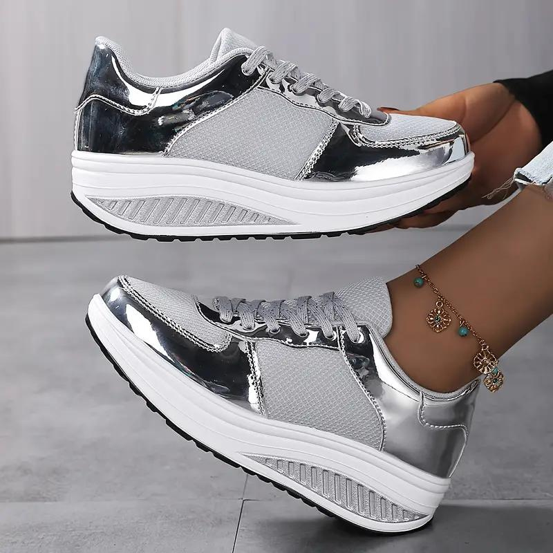 Platform Sneakers, Comfortabel, Veterschoenen, Damesschoenen, Mesh Sneakers-Boetiek Moda