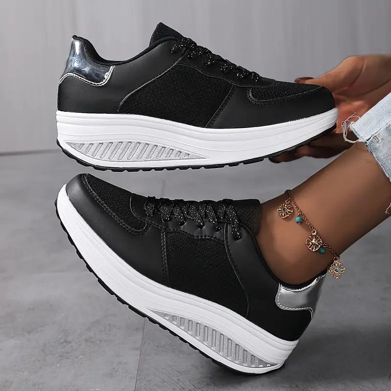 Platform Sneakers, Comfortabel, Veterschoenen, Damesschoenen, Mesh Sneakers-Boetiek Moda