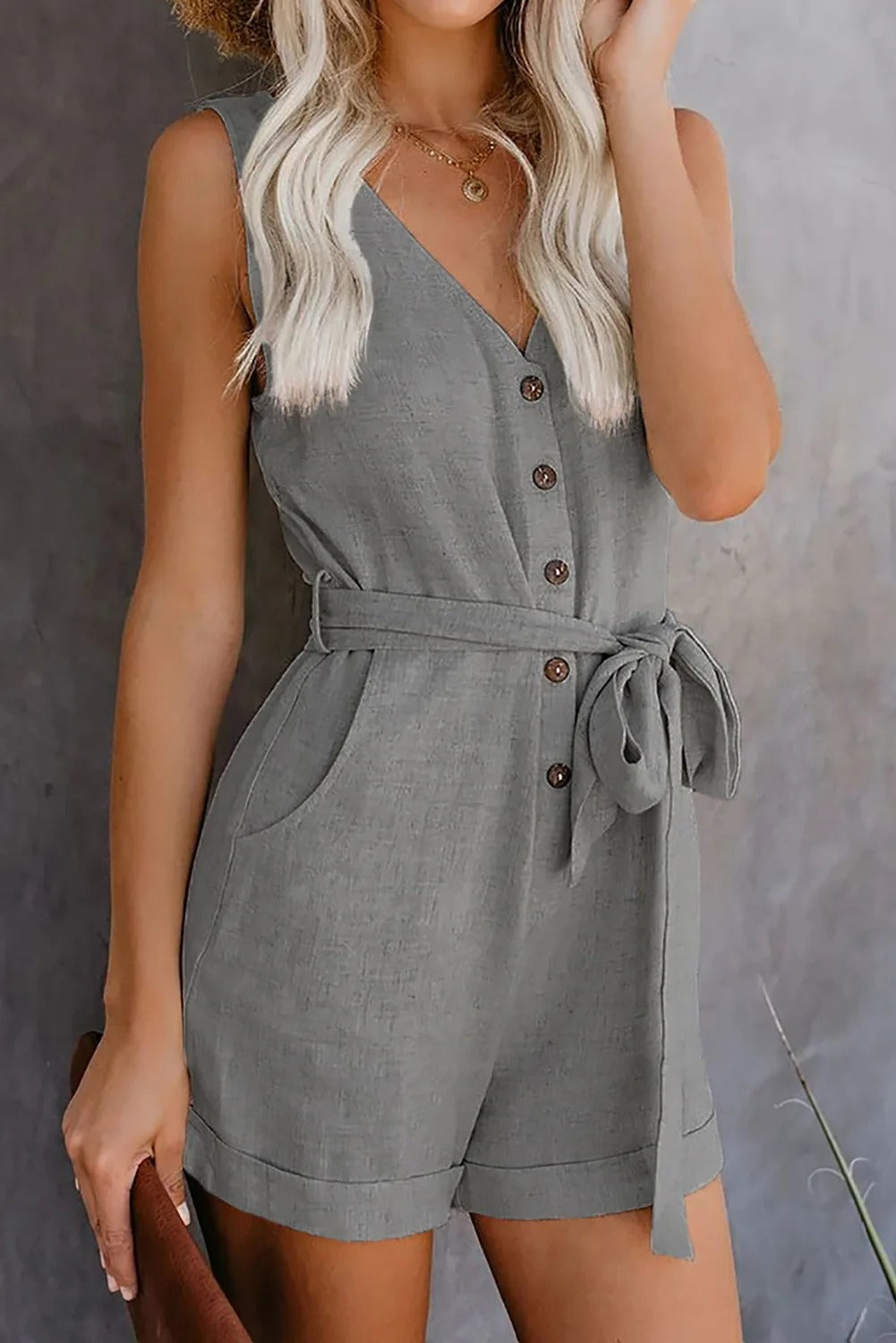 Playsuit | Mouwloos | Riem | Zomer Jumpsuit | Jumpsuit voor Vrouwen-Boetiek Moda