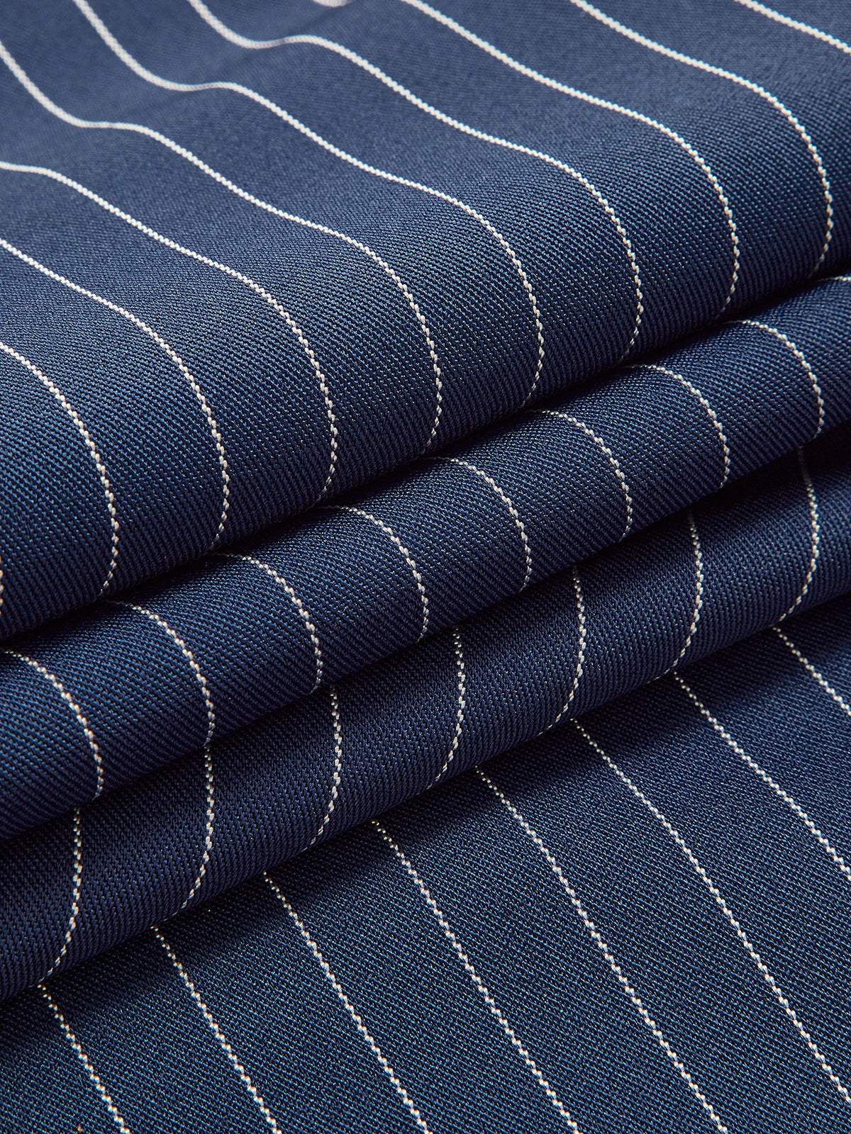 Plooibroek | Gestreepte | Marineblauw | Broek met hoge taille | Damesbroek met wijde pijpen-Boetiek Moda