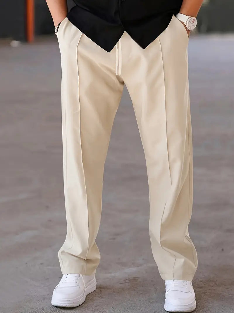 Plooibroek | Trekkoord | Relaxed fit | Smart casual broek | Herenbroek-Boetiek Moda