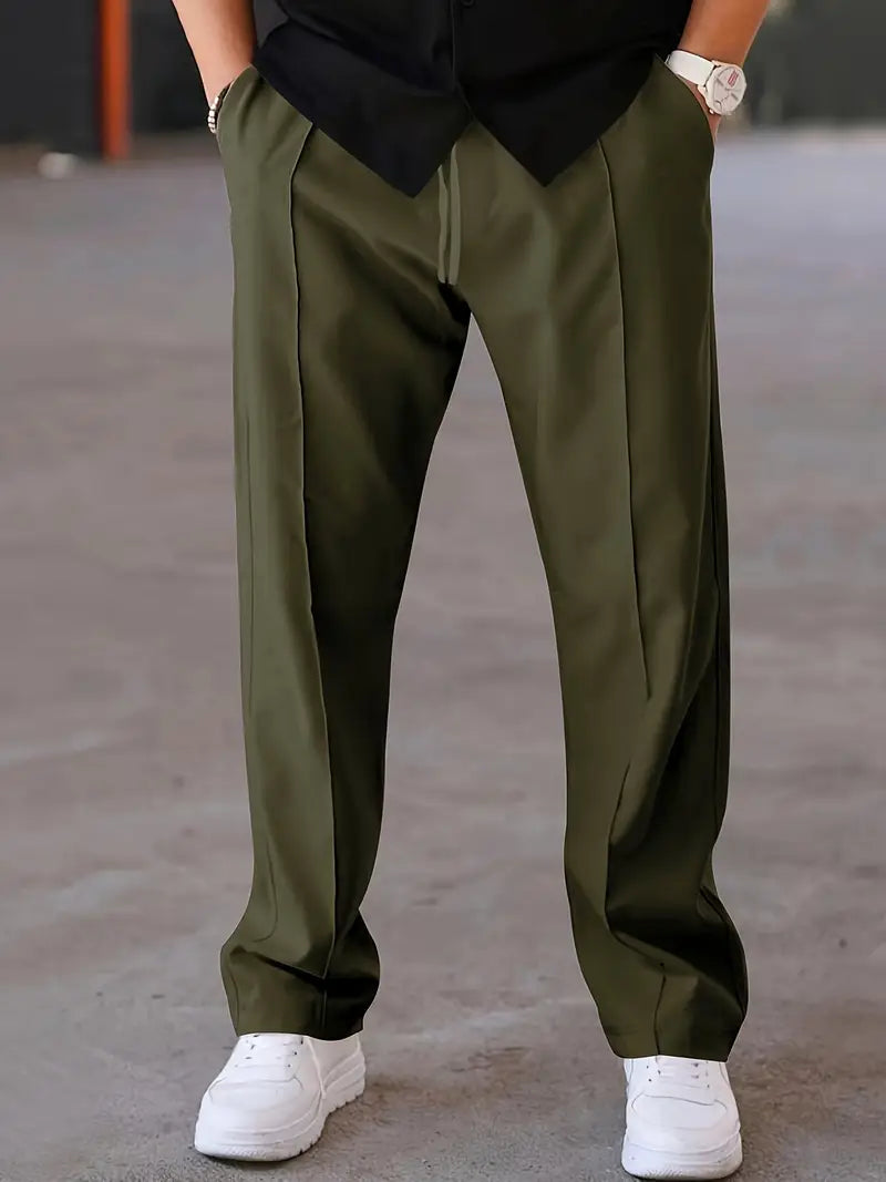 Plooibroek | Trekkoord | Relaxed fit | Smart casual broek | Herenbroek-Boetiek Moda