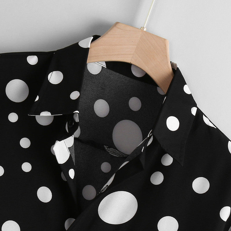 Polka Dot Overhemd | Lange Mouw | Gekorteld | Button-Up Overhemd | Overhemd voor Heren-Boetiek Moda