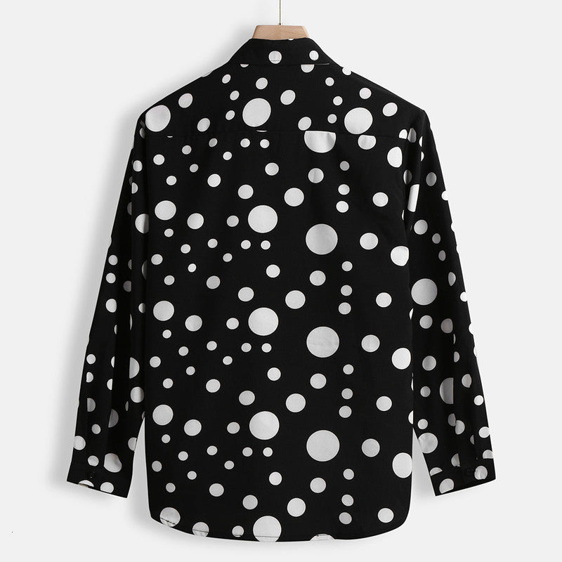 Polka Dot Overhemd | Lange Mouw | Gekorteld | Button-Up Overhemd | Overhemd voor Heren-Boetiek Moda