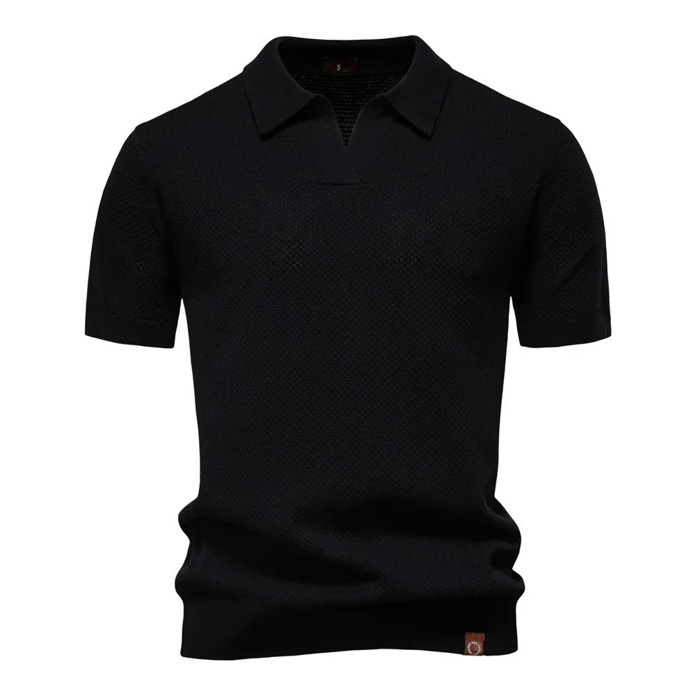 Polo T-shirt | Korte mouwen | Kraag | Gebreid T-shirt | Herenoverhemd-Boetiek Moda