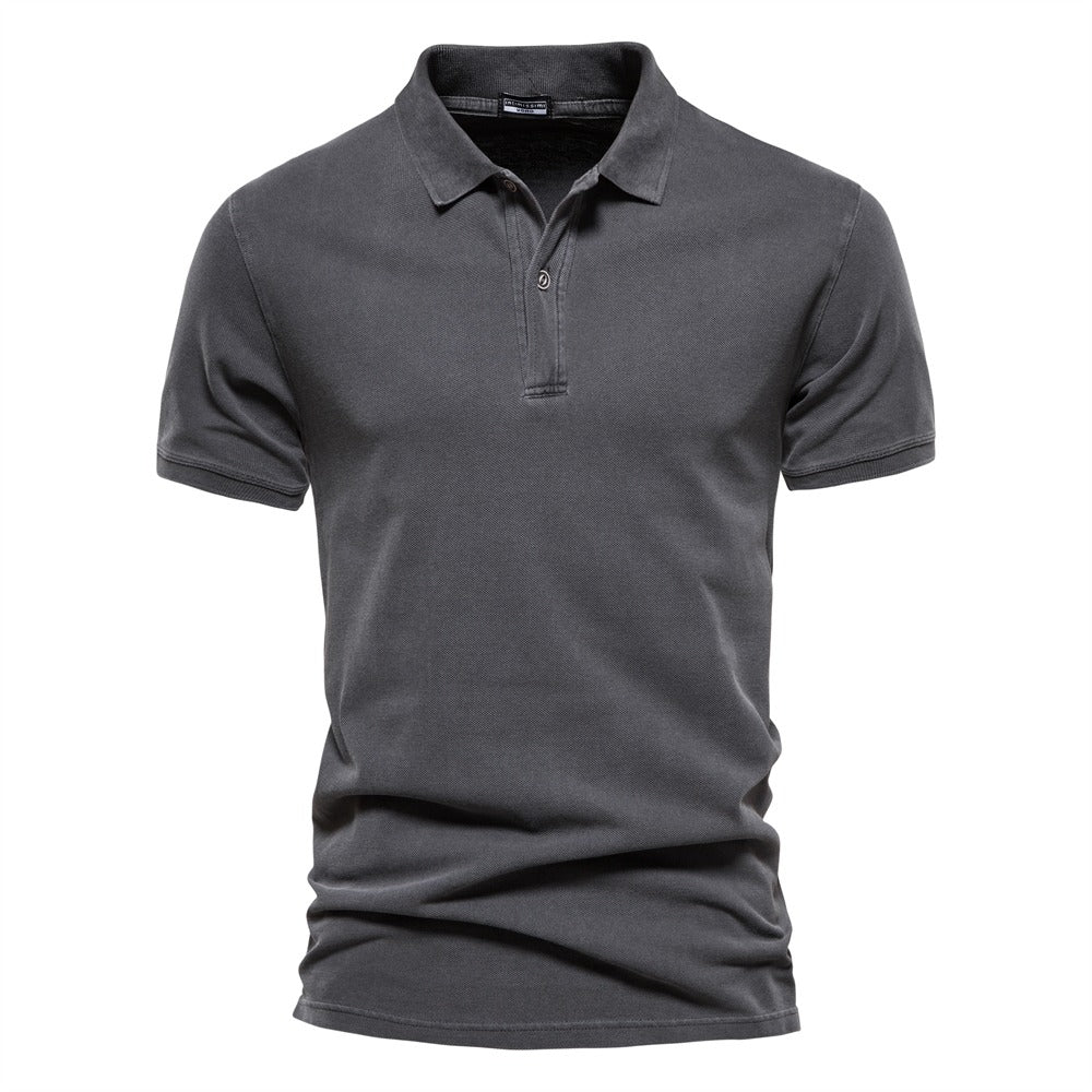 Polo T-shirt - Polo met kraag en knoopsluiting voor heren, korte mouwen-Boetiek Moda