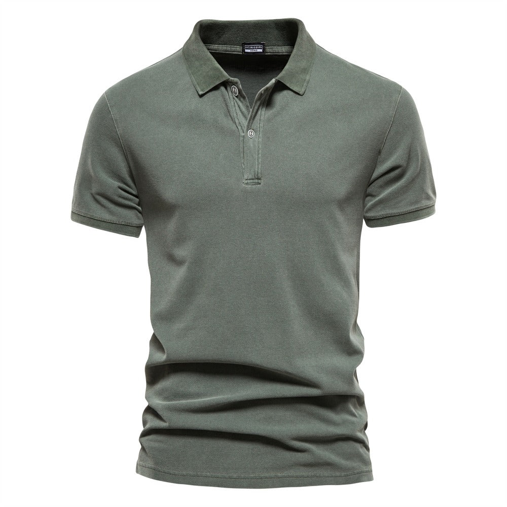 Polo T-shirt - Polo met kraag en knoopsluiting voor heren, korte mouwen-Boetiek Moda