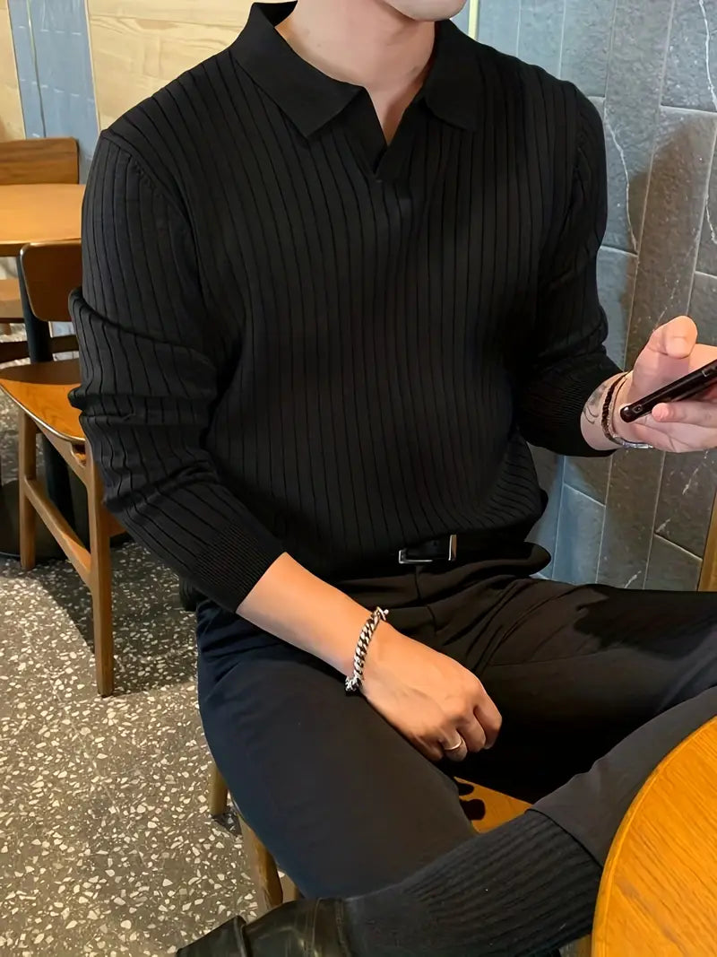 Polo Trui | Kraag | Vrijetijdskleding | Gebreide Trui | Herenkleding-Boetiek Moda